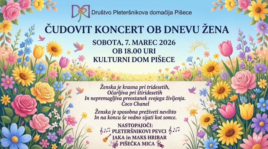 Vabilo na čudoviti koncert ob dnevu žena! 🌸